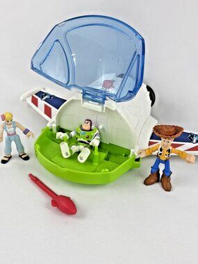 Imaginext Disney Pixar Toy Story Buzz Lightyear Robot Space Ship + Extra Read
